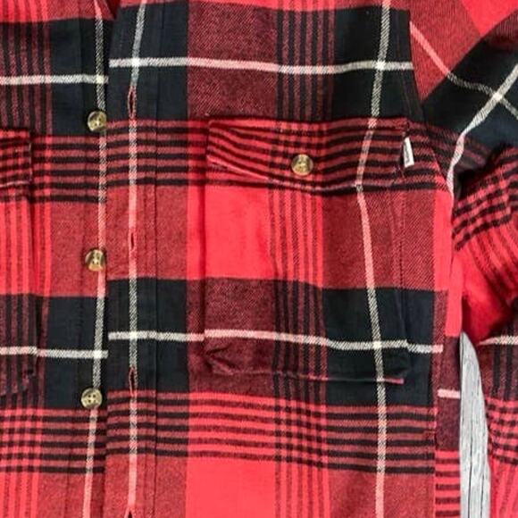 Timberland Red Plaid Quilted Flannel Jacket Men’s S Workwear Shacket NWOT - Picture 7 of 13